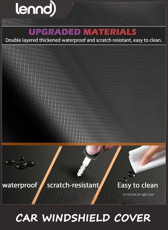 LENND Car Windshield Cover for Ice and Snow - Universal Windshield Snow Cover with Side Window and Rearview Mirror Protector, Durable Magnetic Winter Frost Hail Guard, Suitable for Most Cars,SUV,Truck - Image 4